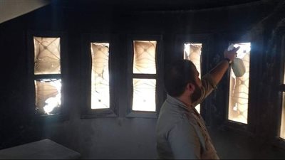 حرق مبنى الإذاعة الليبية في بني وليد|صور