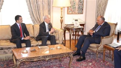 سامح شكري يستقبل كبير الوزراء السنغافوري لتنسيق السياسات الأمنية