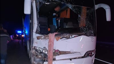 إصابة 9 أشخاص فى حادث تصادم أتوبيس بجمل جنوب سيناء