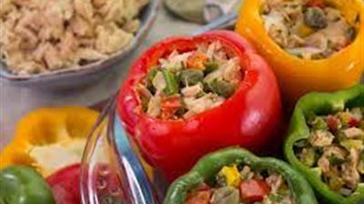طريقة عمل فلفل الألوان بالتونة مع الشيف فيفيان فريد | فيديو