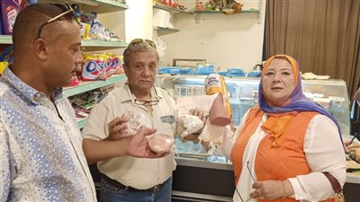 ضبط ٢٠٠ كجم لانشون وبسطرمة وجبن فاسدة بمحلات حدائق الأهرام