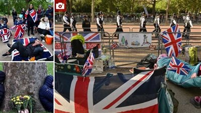 آلاف البريطانيين يخيمون في شوارع لندن لوداع إليزابيث | صور