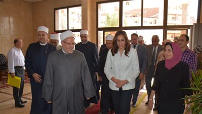 نائب محافظ البحيرة تستقبل مفتي الجمهورية للتهنئة بالعيد القومي