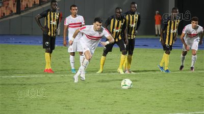 زيزو يتقدم بهدف الزمالك الأول أمام إيليكت التشادي من ركلة جزاء |صور