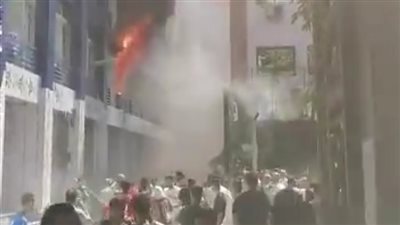 المباحث تستمع لأقوال الشهود في حريق مبنى أكاديمية السادات بالمعادي