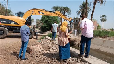 تنفيذ إزالة للتعديات على الأراضي الزراعية وأملاك الدولة والري بمركزي الفتح وأسيوط 