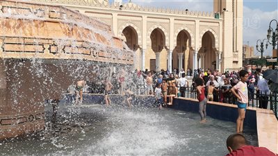 بعد إلغاء مولده.. شاهد نافورة أحباب السيد البدوى بطنطا 