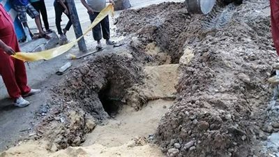 حفار يكسر خط غاز طبيعي بالمنيرة الغربية في الجيزة