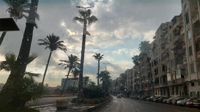 سقوط أمطار خفيفة على شرق ووسط الإسكندرية 