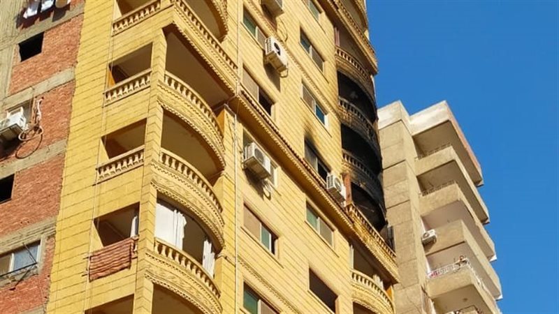 حريق برج سكني بكورنيش