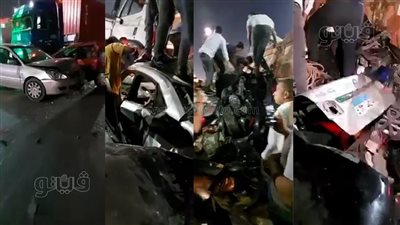 10 صور ترصد آثار حادث الطريق الدائري.. وشهامة المصريين في إنقاذ عالقين داخل سيارتين