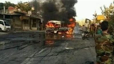 17 قتيلًا في انفجار استهدف حافلة مجندين بريف دمشق