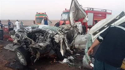 الصور الأولى لحادث الفرافرة بعد وفاة 6 أشخاص