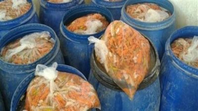 ضبط 35 طن مخلل و55 طن عجوة وبلح في حملة تموين بشمال الجيزة