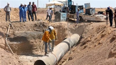 شركة الغاز تنتهي من إصلاح ماسورة بعد كسرها في أطفيح