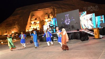 فعاليات متنوعة في ليلة تعامد الشمس بمعبدي أبو سمبل بأسوان | فيديو وصور