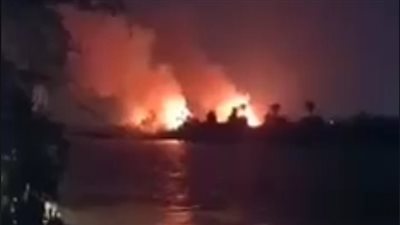 إخماد حريق في جزيرة وسط النيل بحلوان