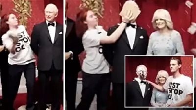 نشطاء يشوهون تمثال الملك تشارلز بعد اعتذاره عن حضور مؤتمر البيئة بمصر | فيديو