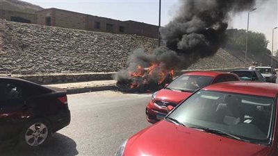 استعجال التحريات في اشتعال سيارة أعلى الأوسطي بطريق 