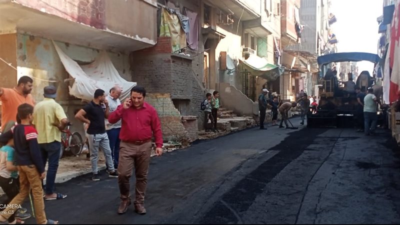 أعمال رصف في شوارع