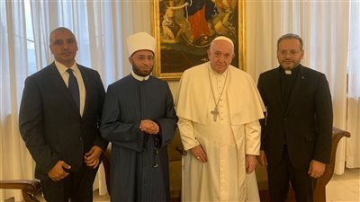 البابا فرنسيس يستقبل الشيخ أسامة الأزهري في مقر الفاتيكان | صور 