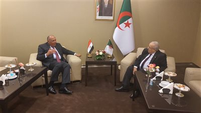 لقاء ثنائى بين وزير الخارجية ونظيره الجزائرى 