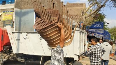  رفع ١١٠ حالات إشغال لمحال ومنشآت تجارية بشوارع حي شمال الجيزة | صور