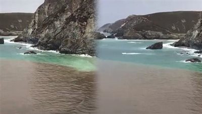 مياه شاطئ بريطاني تحولت للون البني | فيديو