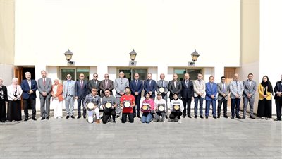 تكريم الحاصلين على بطولات رياضية بجامعة المنصورة 