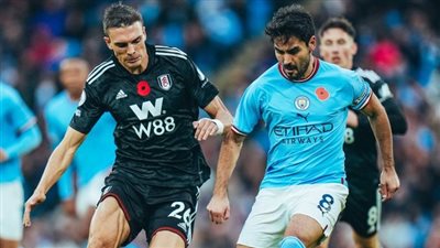 الشوط الأول.. تعادل مانشستر سيتي مع فولهام 1/1 وطرد كانسيلو