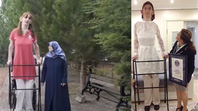 رحلة أطول امرأة في العالم داخل طائرة لأول مرة | صور