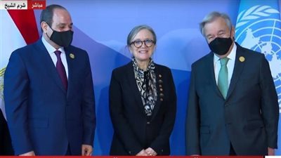 السيسي وجوتيريش يستقبلان رئيسة الوزراء التونسية | فيديو 