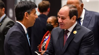 ريشي سوناك للسيسي: مصر أحد أهم شركاء بريطانيا بالشرق الأوسط وركيزة أساسية للاستقرار والأمن بالمنطقة