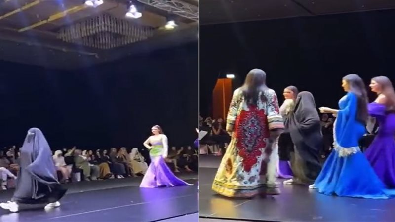 عارضة بالنقاب لأول