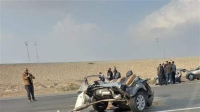 السيارة انقسمت نصفين.. المباحث تستمع لأقوال مصابي حادث السويس الصحراوي| صور