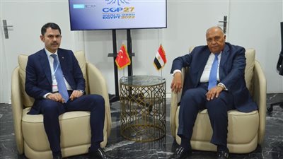 سامح شكري يستقبل وزير البيئة التركي