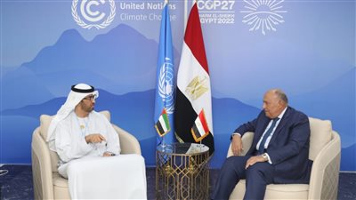 سامح شكري يستقبل وزير الصناعة والتكنولوجيا المبعوث الإماراتي للمناخ