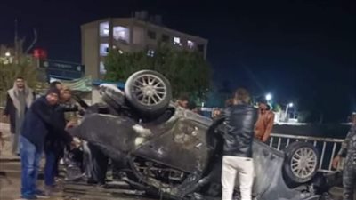 مصرع شخصين وإصابة آخرين في انقلاب سيارة واشتعالها بالإسماعيلية