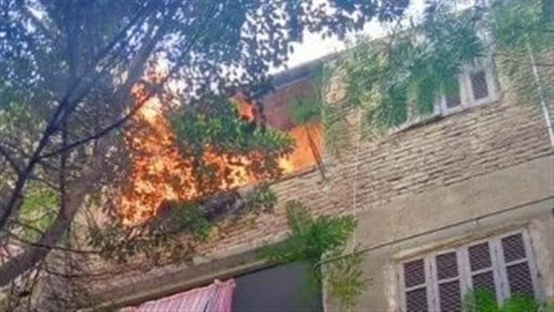  اثار حريق شقة سكانية