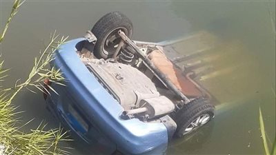 غرق شخص في انقلاب سيارة داخل ترعة الإبراهيمية ببني سويف