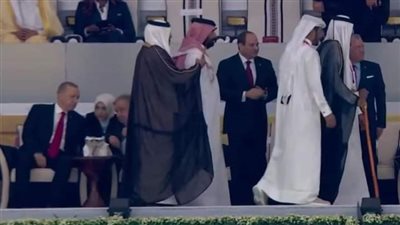 استقبال حافل للرئيس السيسي بالمقصورة الرئيسية في حفل افتتاح كأس العالم بقطر 