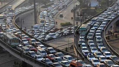 كثافات مرورية عالية أعلى كوبرى أكتوبر ومحور 26 يوليو|فيديو 