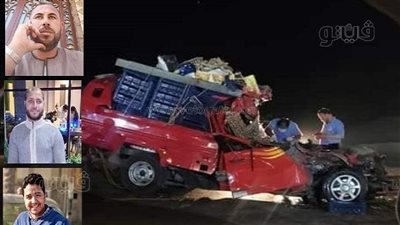  تشييع جثامين 3 شباب ببني سويف لقوا مصرعهم في حادث مروري 