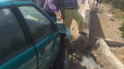 إصابة سائق في حادث تصادم على الطريق الزراعي بالقليوبية 