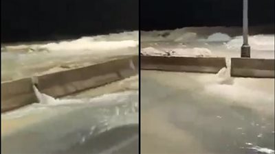 الدفع بفرق مجهزة وسيارات كسح لرفع آثار كسر خط المياه الرئيسي بالساحل الشمالي