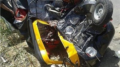 إصابة 3 أشخاص فى انقلاب توك توك بالعياط
