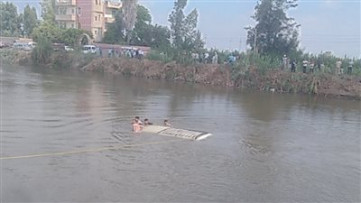 8 مصابين بحادث انقلاب سيارة في ترعة بالدقهلية 