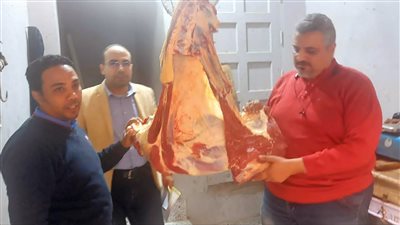 ضبط لحوم خارج السلخانة في حملة تموينية بالدقهلية