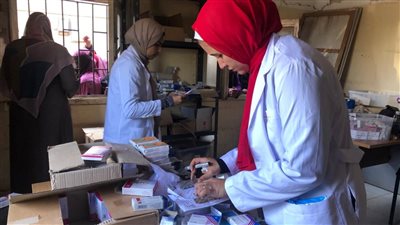 قافلة جامعة المنيا تقدم الرعاية الطبية لـ560 من أهالي قرية كوم اللوفي