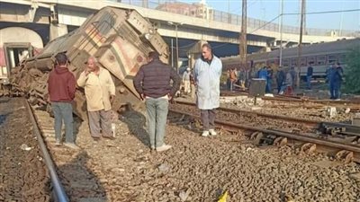 السكة الحديد توضح سبب سقوط جرار قطار بحوش محطة طنطا